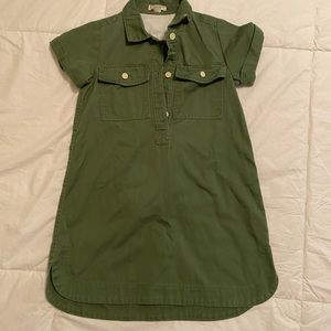 Crewcuts girls army green shirt dress size 6